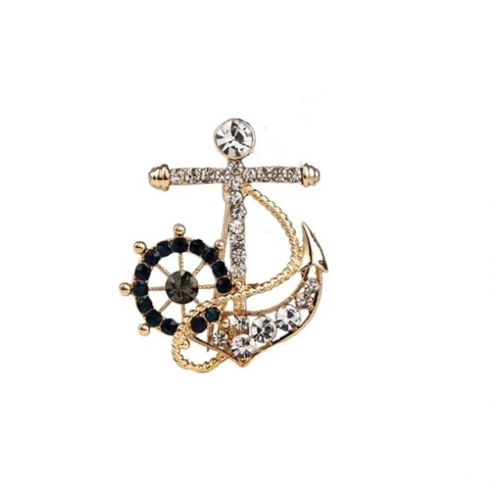 Naval Rudder Anchor Brooch